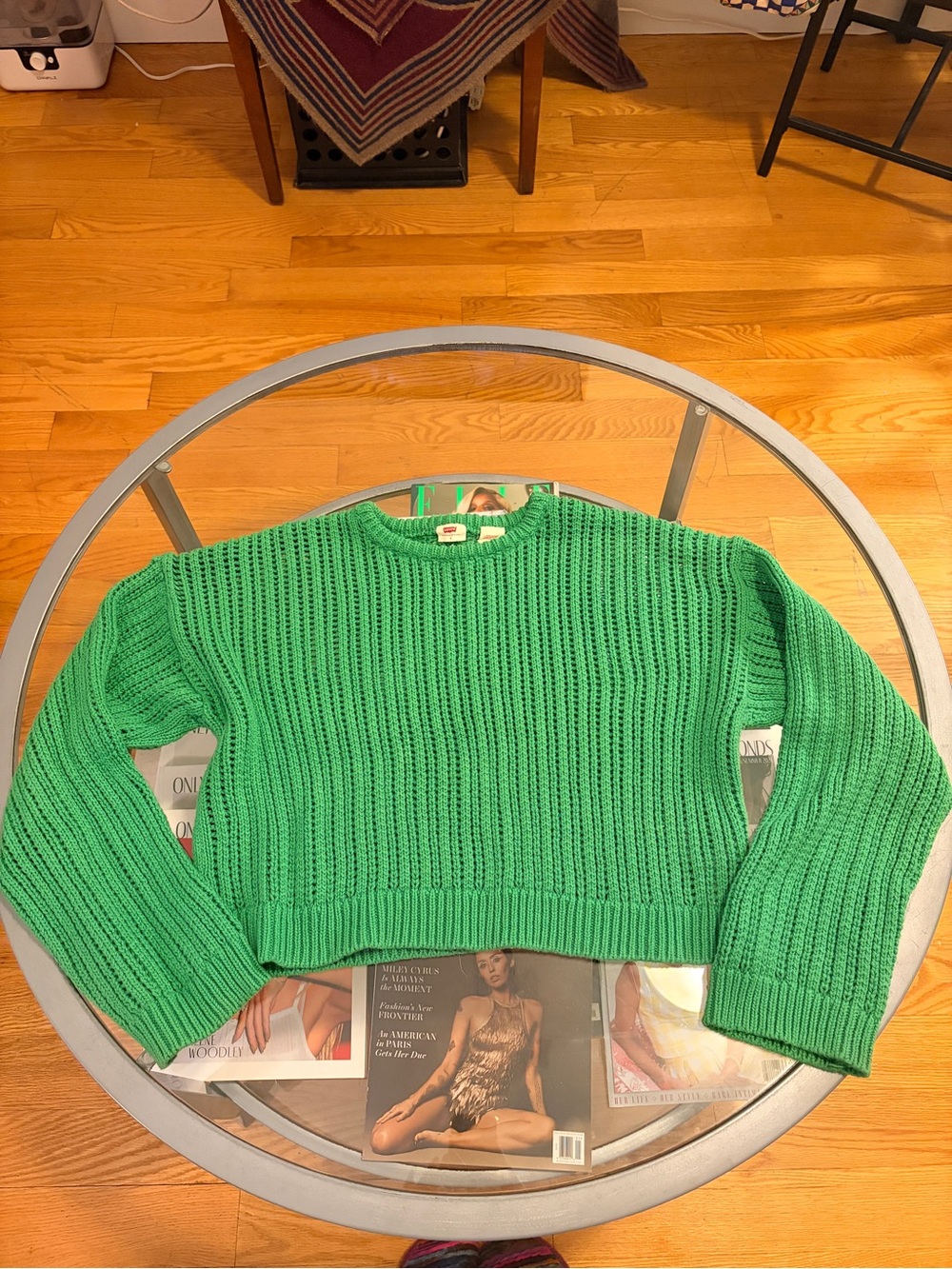 100% Cotton Evergreen Cropped Rib-Knit Sweater - Women's - Picture 2 of 8